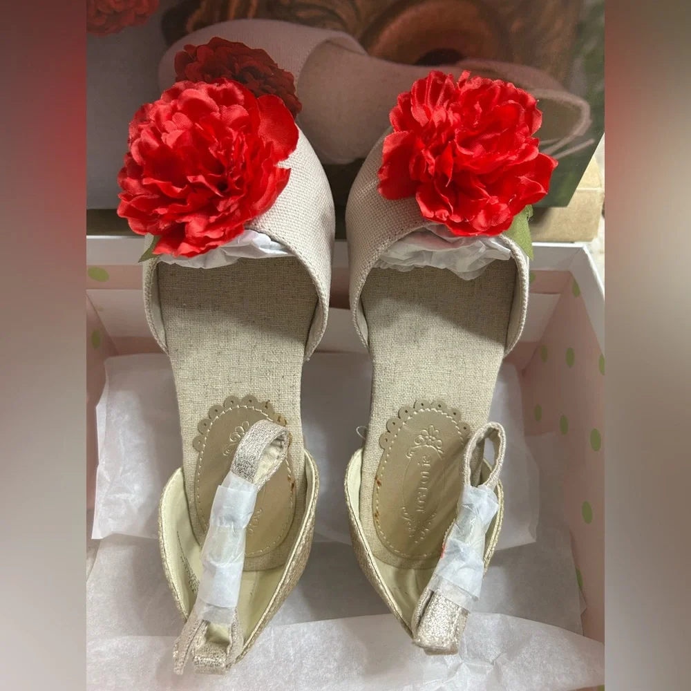 NEW Joyfolie Hailey Flat Mary Jane Youth Shoe Sz 11 Girl Y11 Red Flower Holiday